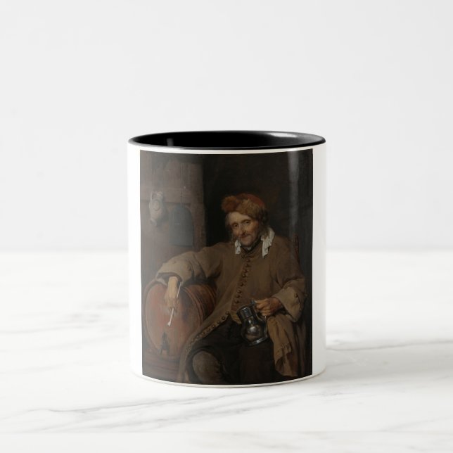 Caneca De Café Em Dois Tons The Old Drinker (por Gabriel Metsu) (Centro)