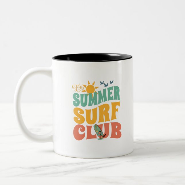 Caneca De Café Em Dois Tons The Summer Surf Club-Beach-Summer-Surf-Funny (Esquerda)