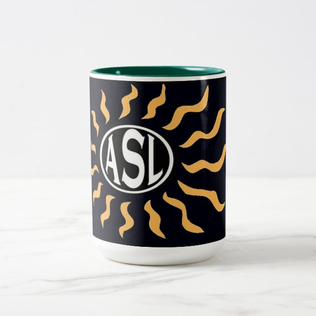 Caneca De Café Em Dois Tons The Sun do ASL (Centro)