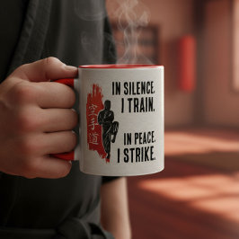 Caneca De Café Em Dois Tons The Way of Karate - Brushstroke Power