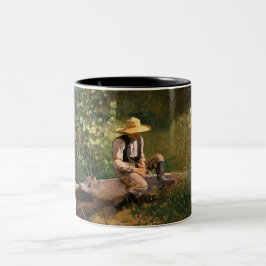 Caneca De Café Em Dois Tons The Whittling Boy (por Winslow Homer)