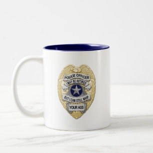 Caneca De Café Em Dois Tons Thin Blue Line - Retired Badges