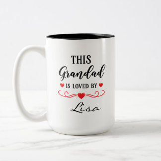 Caneca De Café Em Dois Tons This Grandad Is Loved Personalised Mug Gift Granny