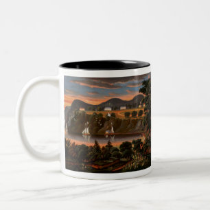 Caneca De Café Em Dois Tons Thomas Chambers View of Hudson River at West