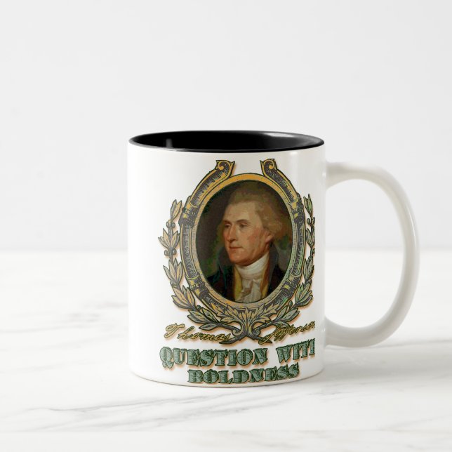 Caneca De Café Em Dois Tons Thomas Jefferson (Direita)