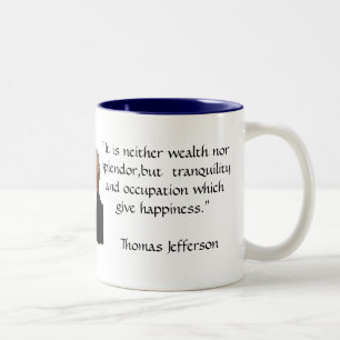 Caneca De Café Em Dois Tons Thomas Jefferson - citações da felicidade
