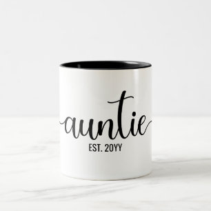 Caneca De Café Em Dois Tons Tia est   Montante estabelecido   Tia a ser presen