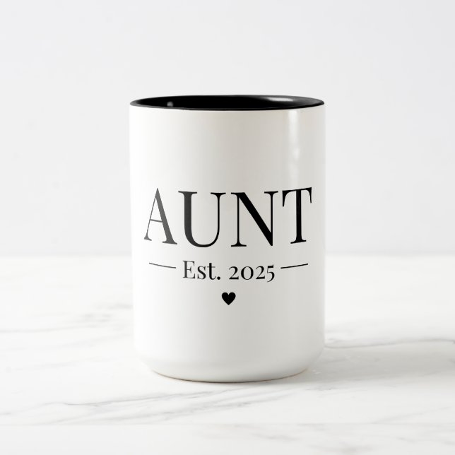 Caneca De Café Em Dois Tons Tia Estabelecida 2025 (Centro)