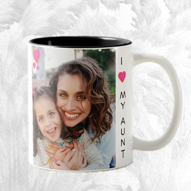 Caneca De Café Em Dois Tons Tia Gift! Foto doce (Criador carregado)