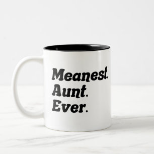 Caneca De Café Em Dois Tons Tia Mais Má de Todas Tia de Aniversário Divertida