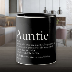 Caneca De Café Em Dois Tons Tia Melhor do Mundo, Definição de Tia Moderna