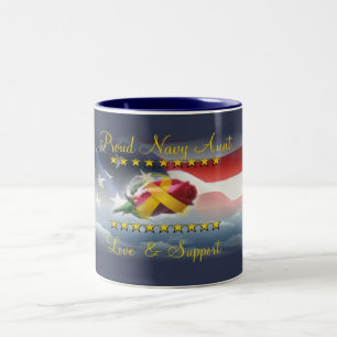 Caneca De Café Em Dois Tons Tia orgulhosa do marinho