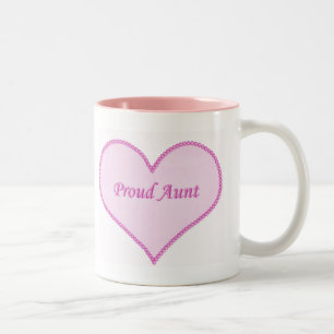 Caneca De Café Em Dois Tons Tia Orgulhosa Mug, Rosa