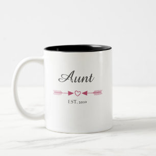 Caneca De Café Em Dois Tons Tia Personalizada EST