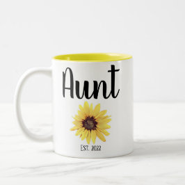 Caneca De Café Em Dois Tons Tia Personalizada Est. Girassol pintado