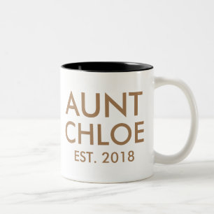 Caneca De Café Em Dois Tons Tia personalizada Mug   Novo anúncio de gravidez