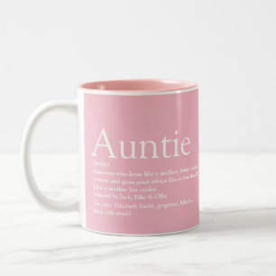 Caneca De Café Em Dois Tons Tia Rosa Moderna Divertida Definição de Tia