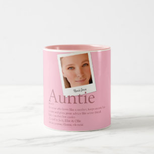 Caneca De Café Em Dois Tons Tia Tia Definição Foto Moderna Diversão Rosa