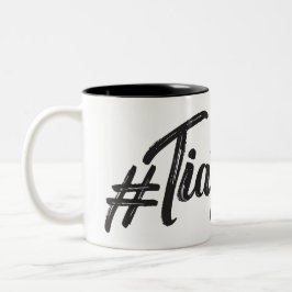 Caneca De Café Em Dois Tons #TiaMeta, Grunge moderno script