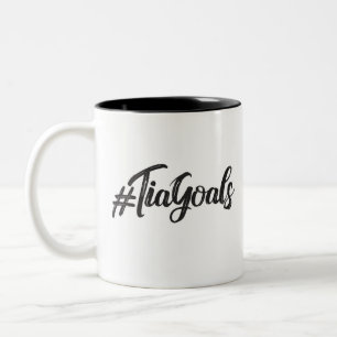 Caneca De Café Em Dois Tons #TiaMeta, Grunge moderno script