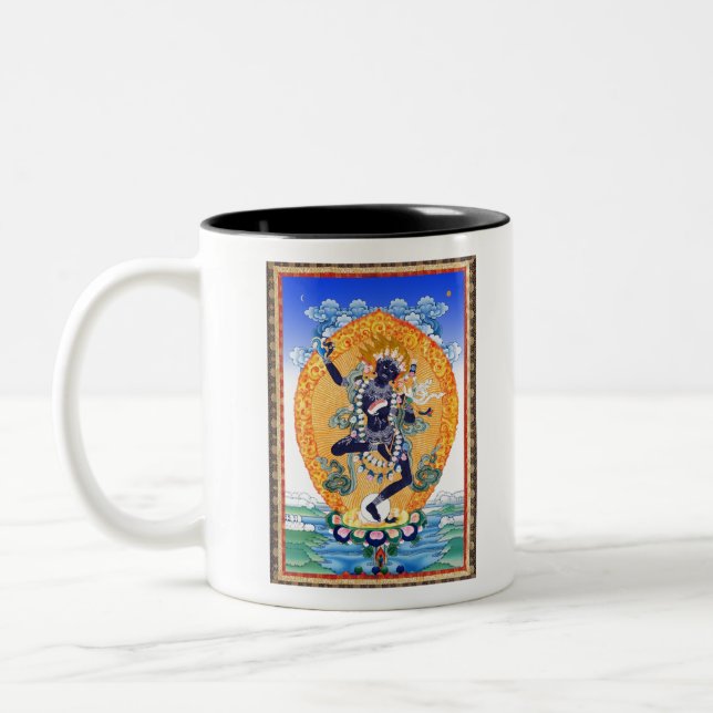 Caneca De Café Em Dois Tons Tibetano Thangka Vajravarahi Nairatmya (Esquerda)