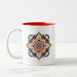 Caneca De Café Em Dois Tons Tiger Dragon Mandala Mug