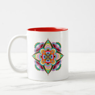 Caneca De Café Em Dois Tons Tiger Dragon Mandala Mug