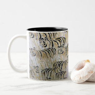 Caneca De Café Em Dois Tons Tiger Painting Pattern Art
