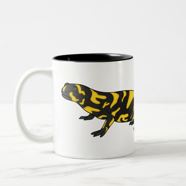 Caneca De Café Em Dois Tons Tiger salamander cartoon (Esquerda)