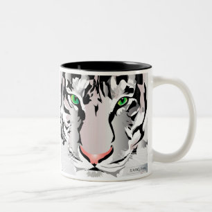 CANECA DE CAFÉ EM DOIS TONS TIGER WHITE/CINZA MUG
