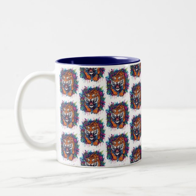 Caneca De Café Em Dois Tons Tigre (Esquerda)