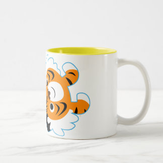 Caneca De Café Em Dois Tons Tigre de Tigre de Cartoon Fácil
