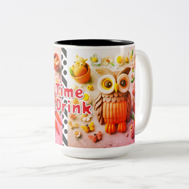 Caneca De Café Em Dois Tons Time2Beba _ Mug 10$ (Frente Esquerda)