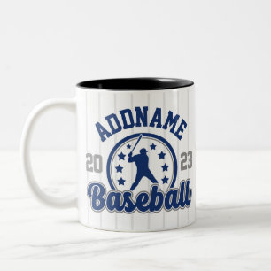 Caneca De Café Em Dois Tons Time de beisebol personalizado com NOME do jogador