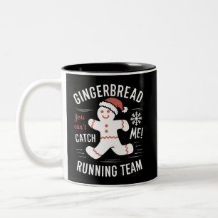 Caneca De Café Em Dois Tons Time de corrida de biscoito de gengibre humor nata