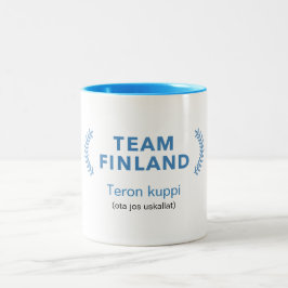 Caneca De Café Em Dois Tons Time Finlândia + nome