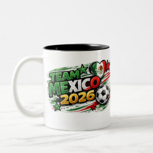 Caneca De Café Em Dois Tons TIME MÉXICO 2026 Fã Orgulho Mexicano Futebol