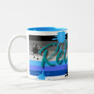 Caneca De Café Em Dois Tons Tinta Relaxada