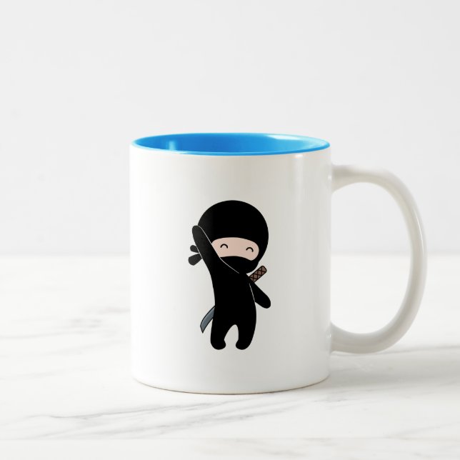 Caneca De Café Em Dois Tons Tiny Happy Ninja (Direita)