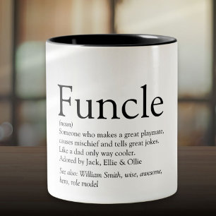 Caneca De Café Em Dois Tons Tio Engraçado Funcle Definição Dito