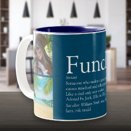 Caneca De Café Em Dois Tons Tio Engraçado Legal Melhor Colagem de Fotos do Tio