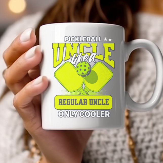 Caneca De Café Em Dois Tons Tio Pickleball Como Tio Regular Apenas Mais Frio (Criador carregado)