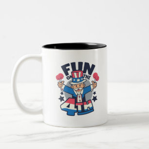 Caneca De Café Em Dois Tons Tio Sam Feliz Dia 4 de Julho