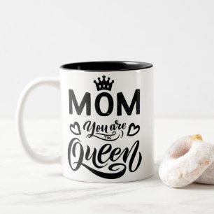 Caneca De Café Em Dois Tons Típica De Design De Chic Mãe Você É A Rainha