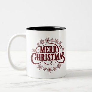Caneca De Café Em Dois Tons Típica de Natal Feliz Coffee Mug