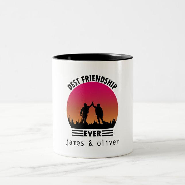 Caneca De Café Em Dois Tons Típica dos melhores amigos modernos para sempre (Centro)