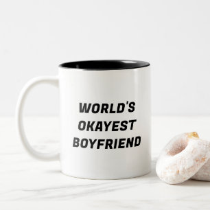 Caneca De Café Em Dois Tons Típica engraçada de Namorado do mundo