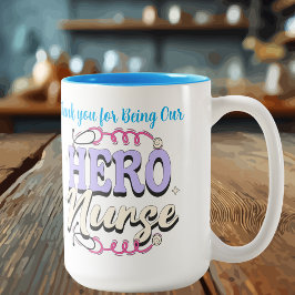 Caneca De Café Em Dois Tons Típica Tipografia de Enfermeira de Agradecimento P
