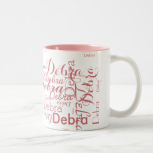 Caneca De Café Em Dois Tons tipografia cor-de-rosa conhecida personalizada