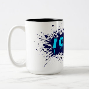Caneca De Café Em Dois Tons Tipografia de Grafite de Gelo Arte Urbana Design
